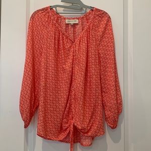 Jones New York Sport top, Size M, coral and white